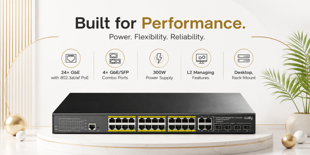 GS2028PS4-300W(24-GbE PoE L2 Managed Switch with 4 Gigabit Combo Ports 300W)