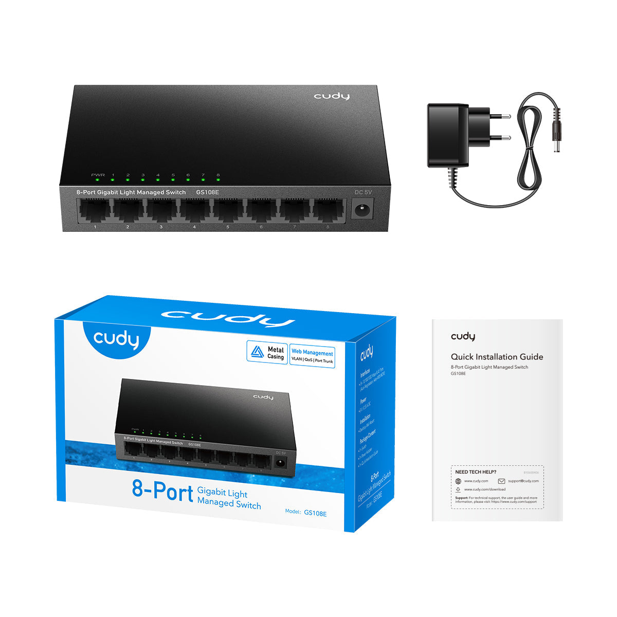GS108E(8-Port Gigabit Light Managed Switch)