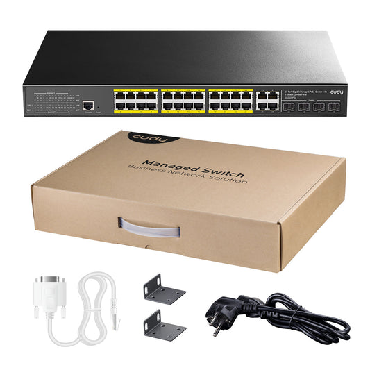 GS2028PS4-400W(24-GbE PoE L2 Managed Switch with 4 Gigabit Combo Ports 400W)