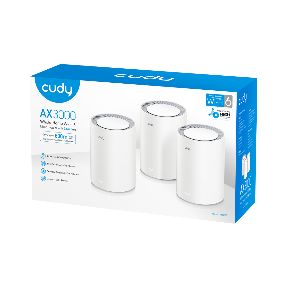M3000(3-Pack)(AX3000 Wi-Fi 6 Mesh  2.5G Solution)