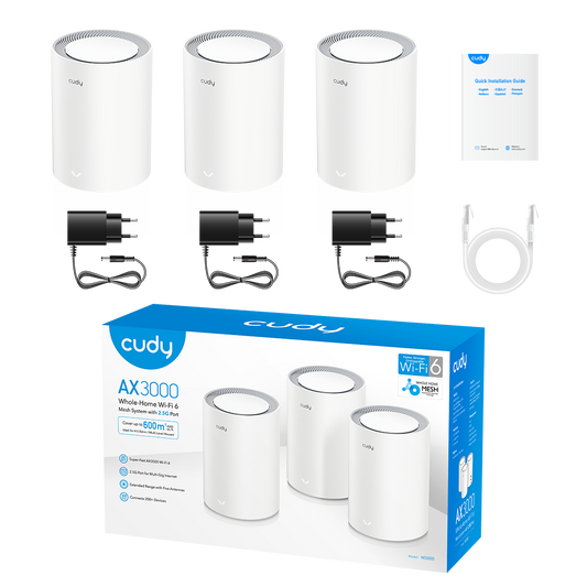 M3000(3-Pack)(AX3000 Wi-Fi 6 Mesh  2.5G Solution)