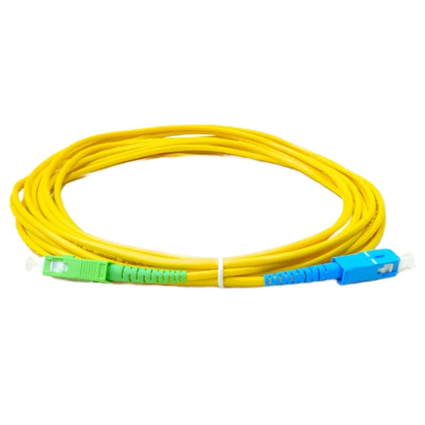 2m (6.5ft) Fiber Patch Cable, SC APC to SC UPC, Simplex, 1 Fiber, Single Mode (OS2), Riser (OFNR), 2.0mm, Tight-Buffered, Yellow (More Length) 2m(7ft) 3m(10ft) 5m(16ft) and customized.