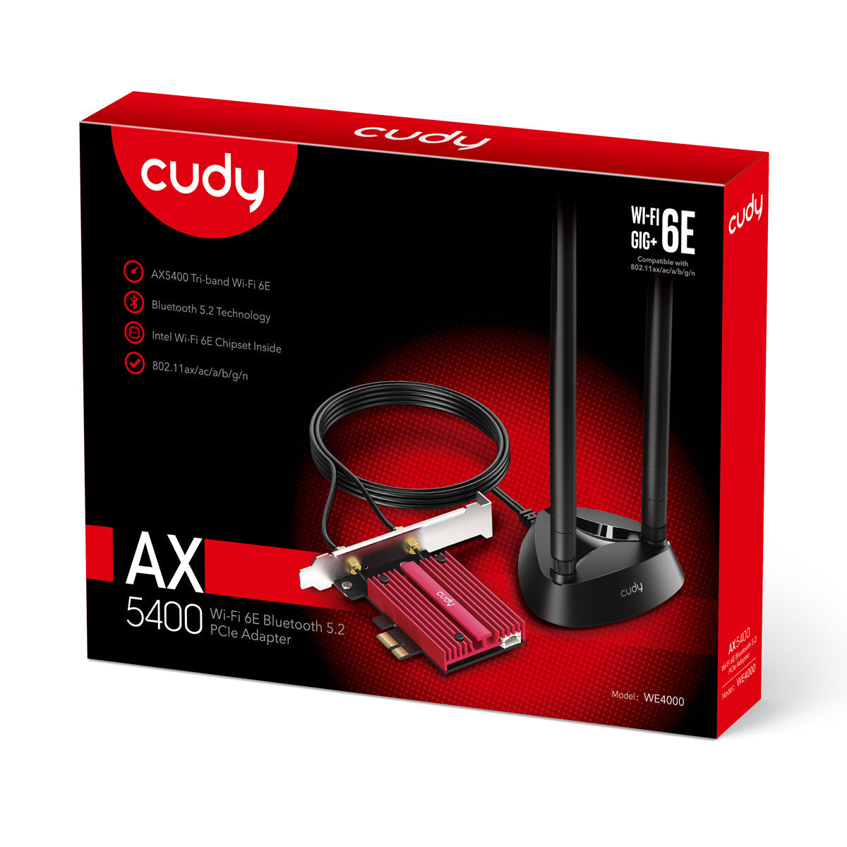 WE4000(AX5400 Wi-Fi 6E Bluetooth 5.3 PCI-E Adapter)