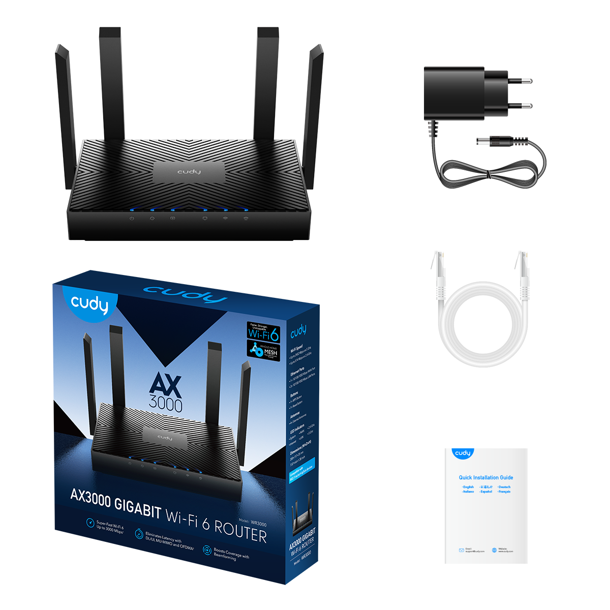 WR3000 1.0 (AX3000 Gigabit Mesh Wi-Fi 6 Router)
