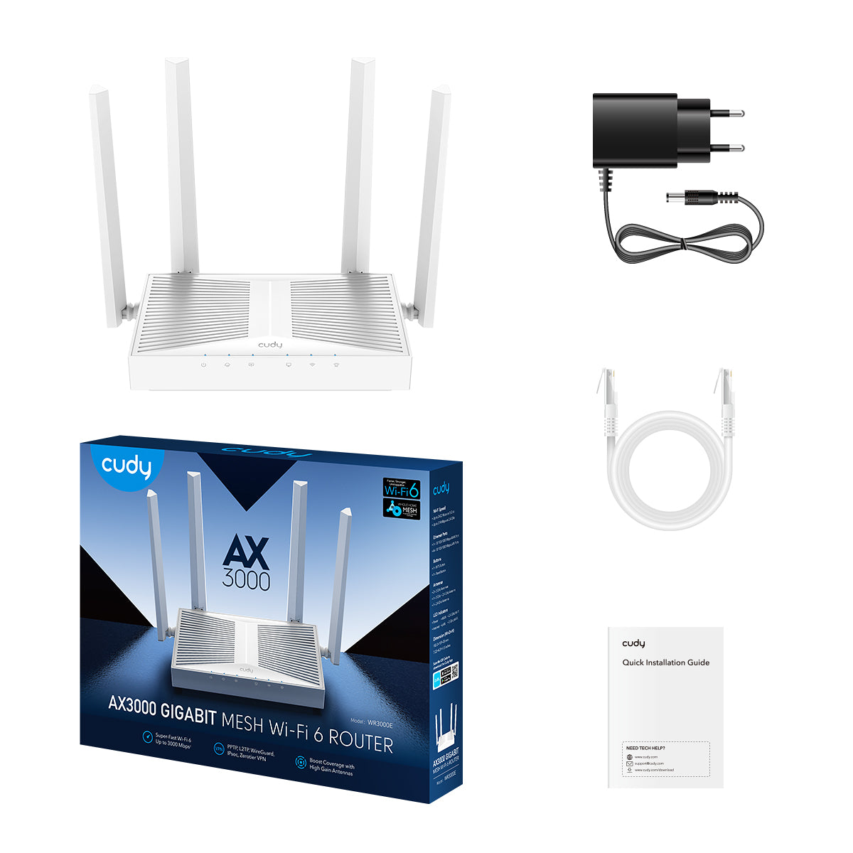 WR3000E (AX3000 Gigabit Wi-Fi 6 Mesh Router)