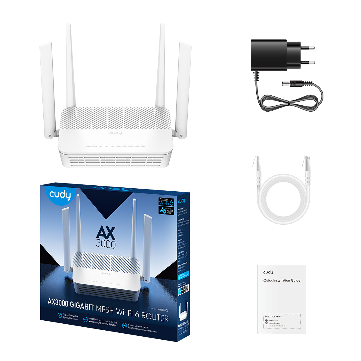 WR3000S (AX3000 Gigabit Wi-Fi 6 Mesh Router)