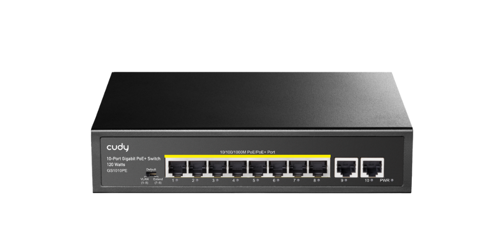 GS1010PE(8-Port Gigabit PoE+ Switch with 2 Gigabit Uplink Port)