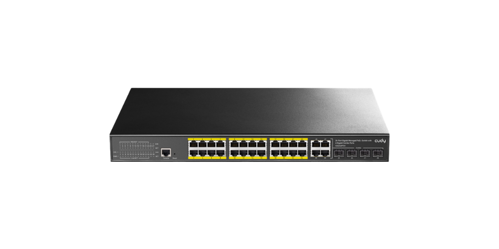 GS2028PS4-300W(24-GbE PoE L2 Managed Switch with 4 Gigabit Combo Ports 300W)