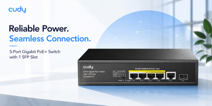 GS1005PTS1(5-Port Gigabit PoE+ Switch with 1 SFP Slot)