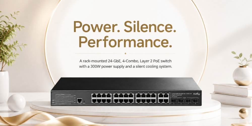 GS2028PS4-300W(24-GbE PoE L2 Managed Switch with 4 Gigabit Combo Ports 300W)