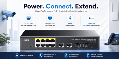 GS1010PS2(8-Port Gigabit PoE+ Switch with 2 GbE and 2 Gigabit SFP)