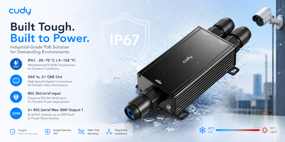 POE25(2-Channel Outdoor Gigabit PoE Extender)
