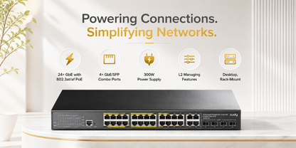 GS2028PS4-400W(24-GbE PoE L2 Managed Switch with 4 Gigabit Combo Ports 400W)