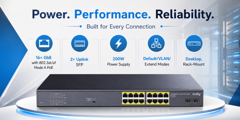 GS1020PS2(16-GbE PoE Switch with 2 Uplink SFP)