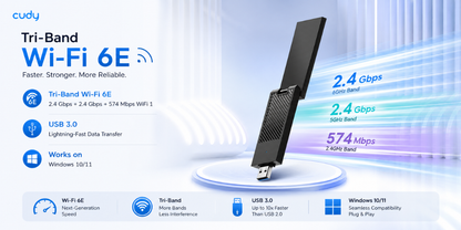 WU5400(AX5400 High-Gain USB 3.0 Wi-Fi 6E Adapter)