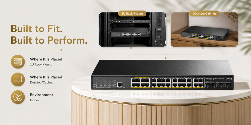 GS2028PS4-400W(24-GbE PoE L2 Managed Switch with 4 Gigabit Combo Ports 400W)