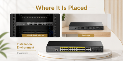 GS2028PS4-300W(24-GbE PoE L2 Managed Switch with 4 Gigabit Combo Ports 300W)