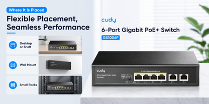 GS1006P(6-Port Gigabit PoE+ Switch)