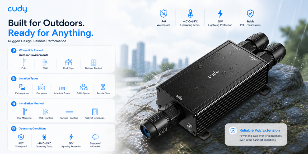 POE25(2-Channel Outdoor Gigabit PoE Extender)