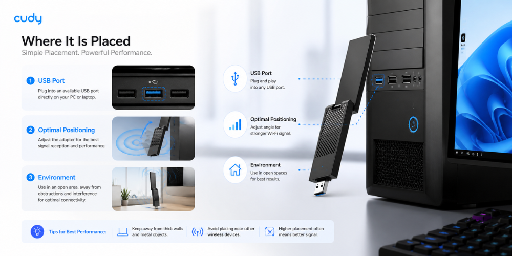 WU5400(AX5400 High-Gain USB 3.0 Wi-Fi 6E Adapter)