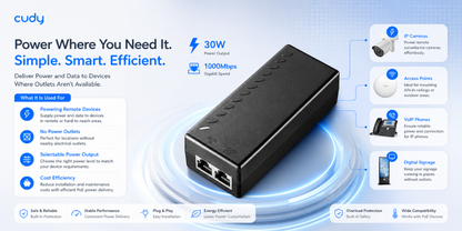POE200 (30W Gigabit PoE+ Injector)