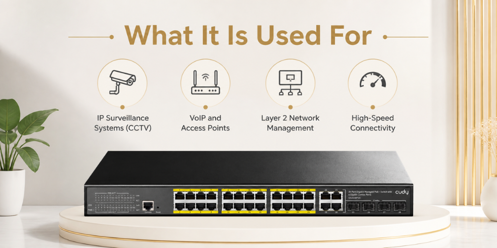GS2028PS4-300W(24-GbE PoE L2 Managed Switch with 4 Gigabit Combo Ports 300W)