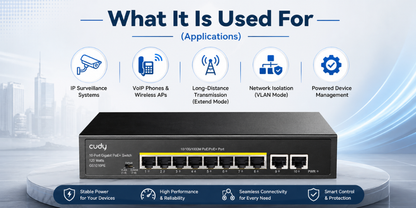 GS1010PE(8-Port Gigabit PoE+ Switch with 2 Gigabit Uplink Port)