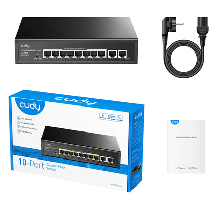 GS1010PE(8-Port Gigabit PoE+ Switch with 2 Gigabit Uplink Port)