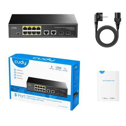 GS1010PS2(8-Port Gigabit PoE+ Switch with 2 GbE and 2 Gigabit SFP)