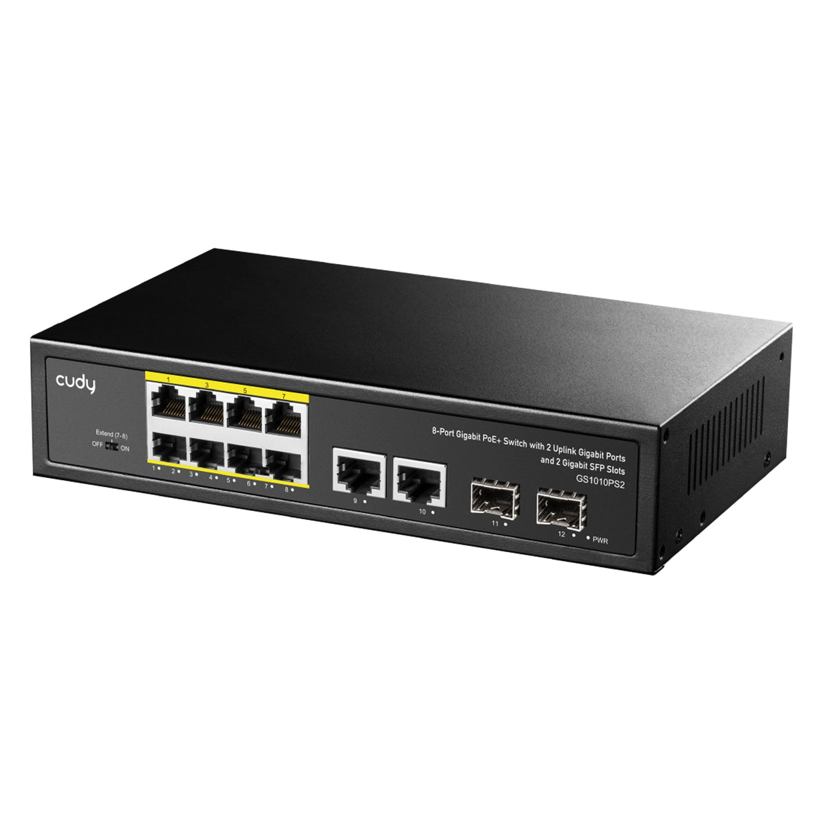GS1010PS2(8-Port Gigabit PoE+ Switch with 2 GbE and 2 Gigabit SFP)
