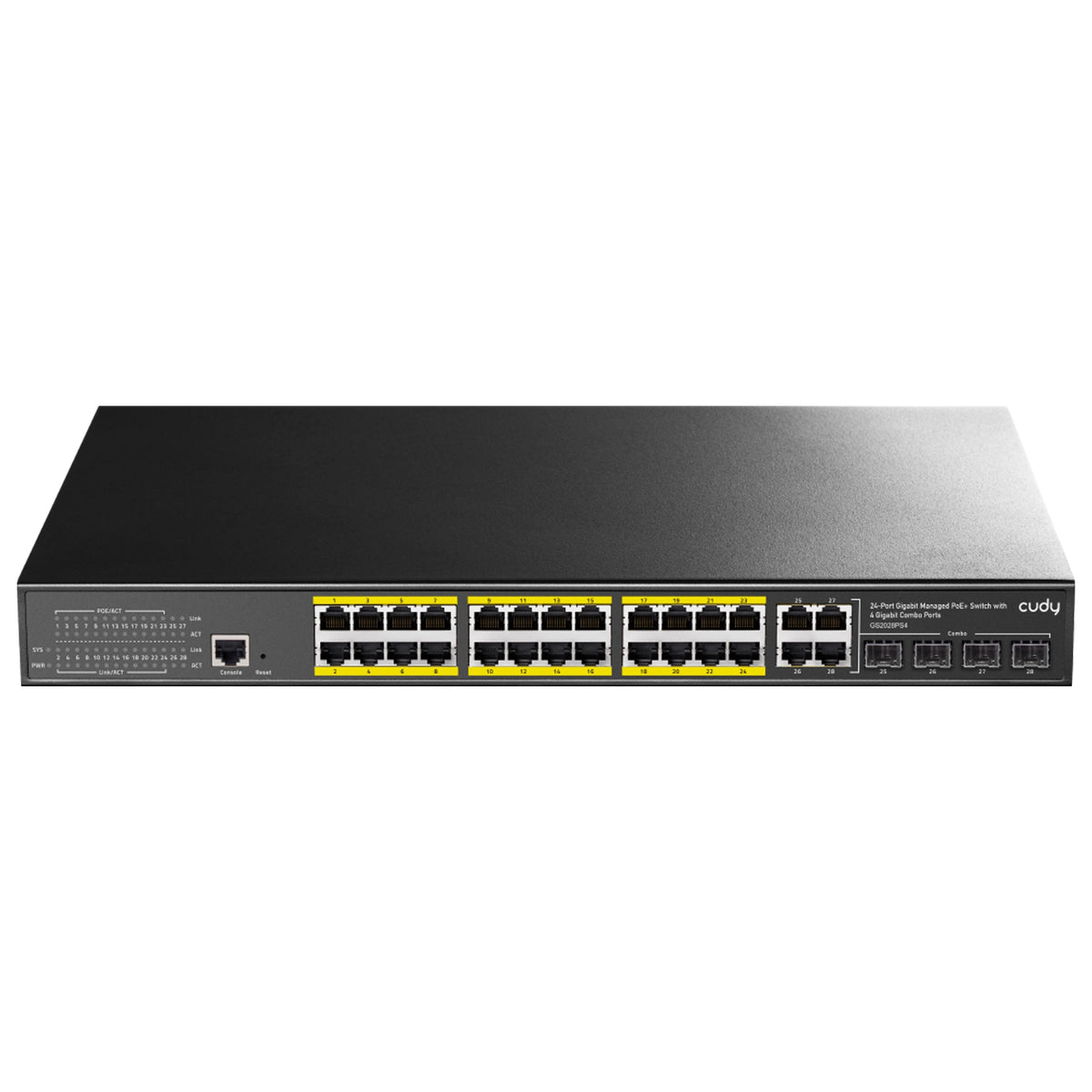 GS2028PS4-400W(24-GbE PoE L2 Managed Switch with 4 Gigabit Combo Ports 400W)