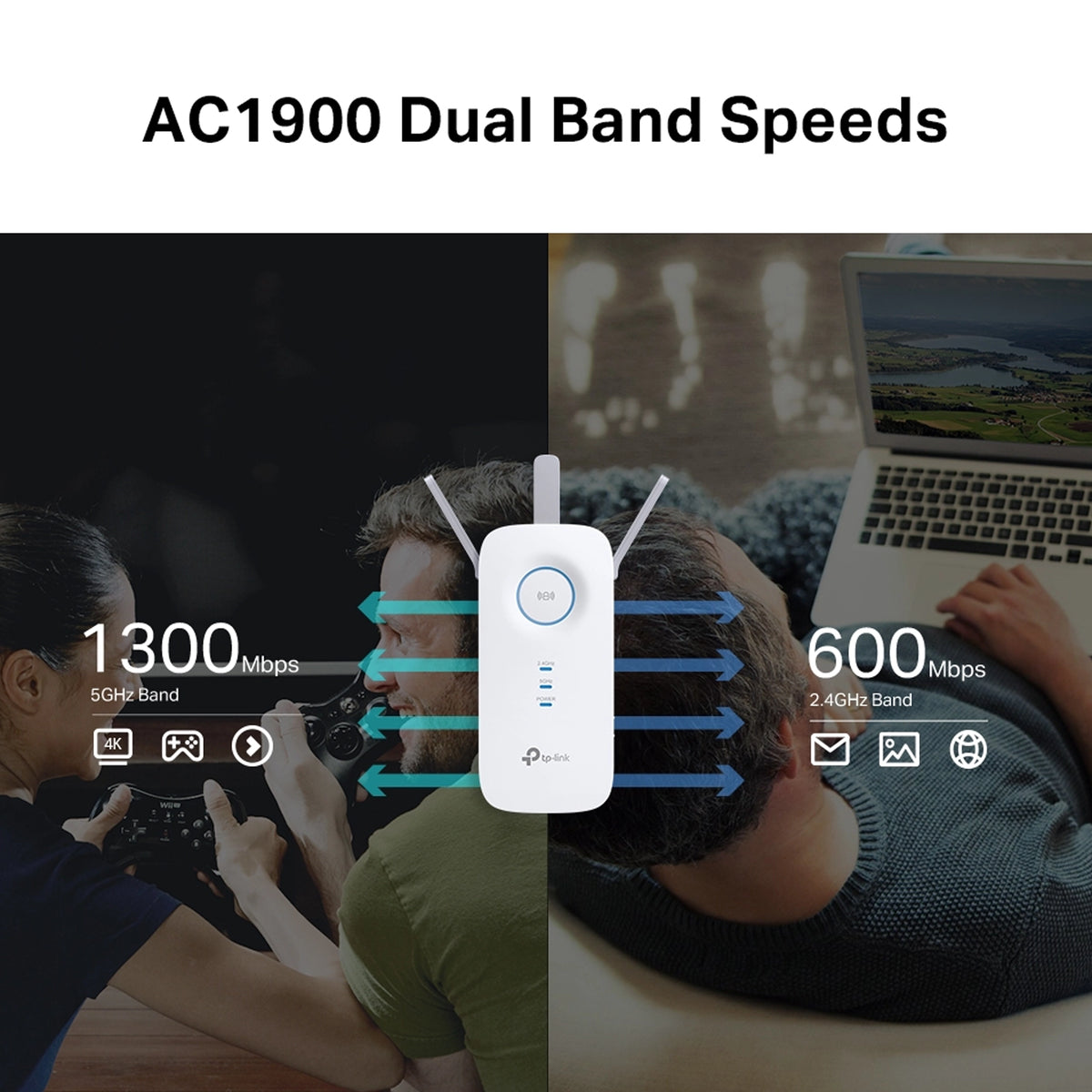 TP-Link RE550 IEEE 802.11ac 1.86 Gbit/s Wireless Range Extender RE550