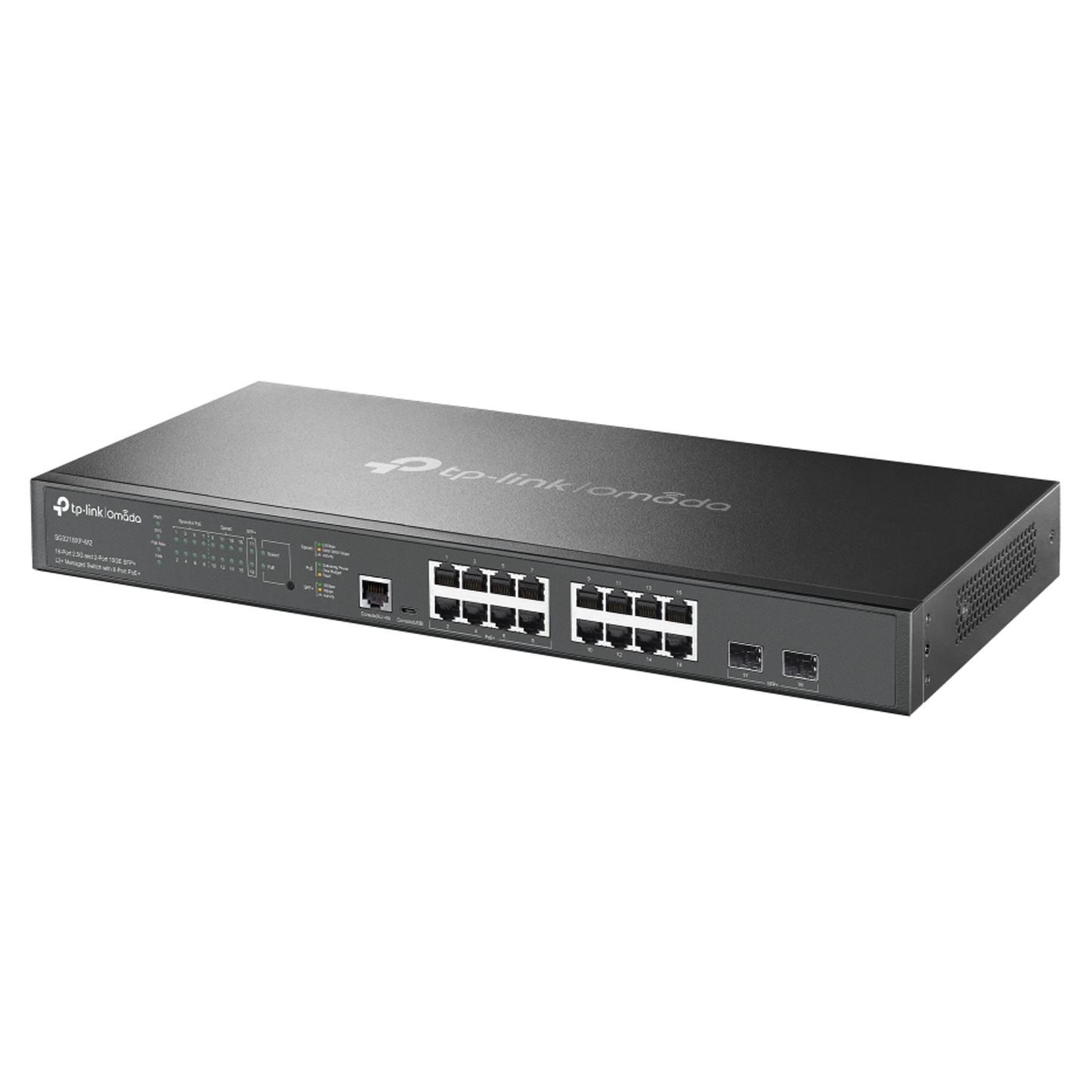 TP-Link Omada 16-Port 2.5G and 2-Port 10GE SFP+ L2+ Managed Switch with 8 Port PoE+ SG3218XP-M2