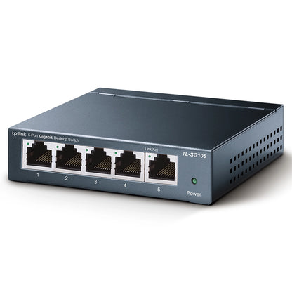 P-LINK TL-SG105 5-Port 10/100/1000Mbps Desktop Gigabit Steel Cased Switch TL-SG105