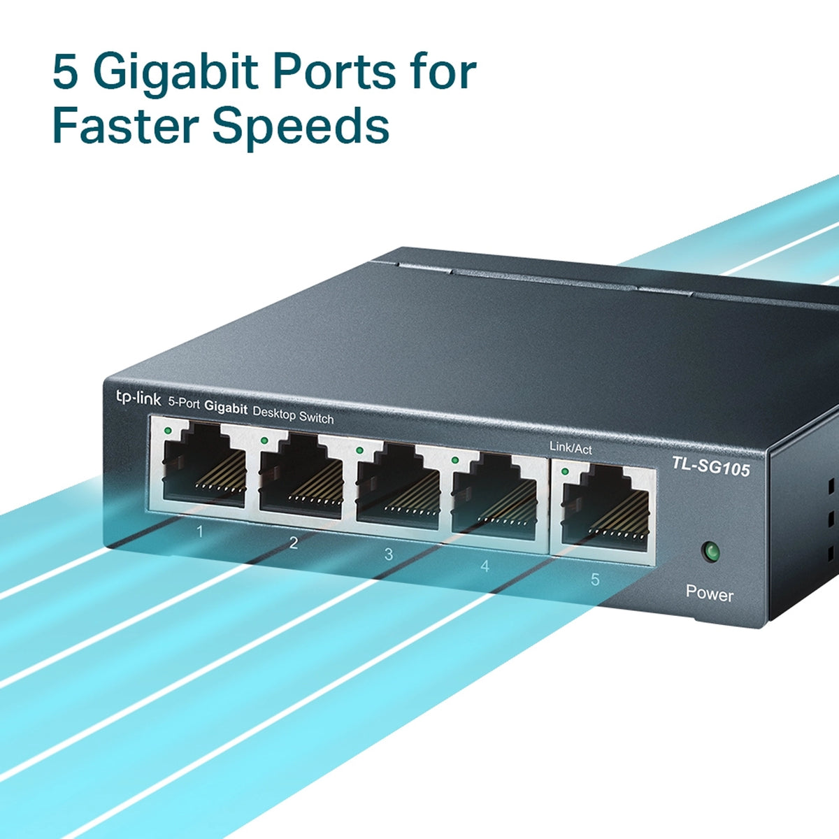 P-LINK TL-SG105 5-Port 10/100/1000Mbps Desktop Gigabit Steel Cased Switch TL-SG105