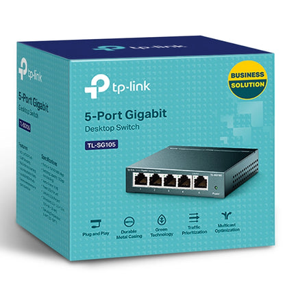 P-LINK TL-SG105 5-Port 10/100/1000Mbps Desktop Gigabit Steel Cased Switch TL-SG105