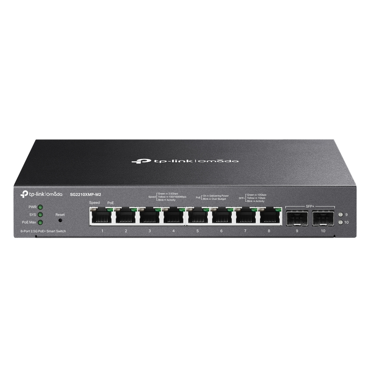 TP-Link Omada 8-Port 2.5GBASE-T and 2-Port 10GE SFP+ Smart Switch with 8-Port PoE+ SG2210XMP-M2
