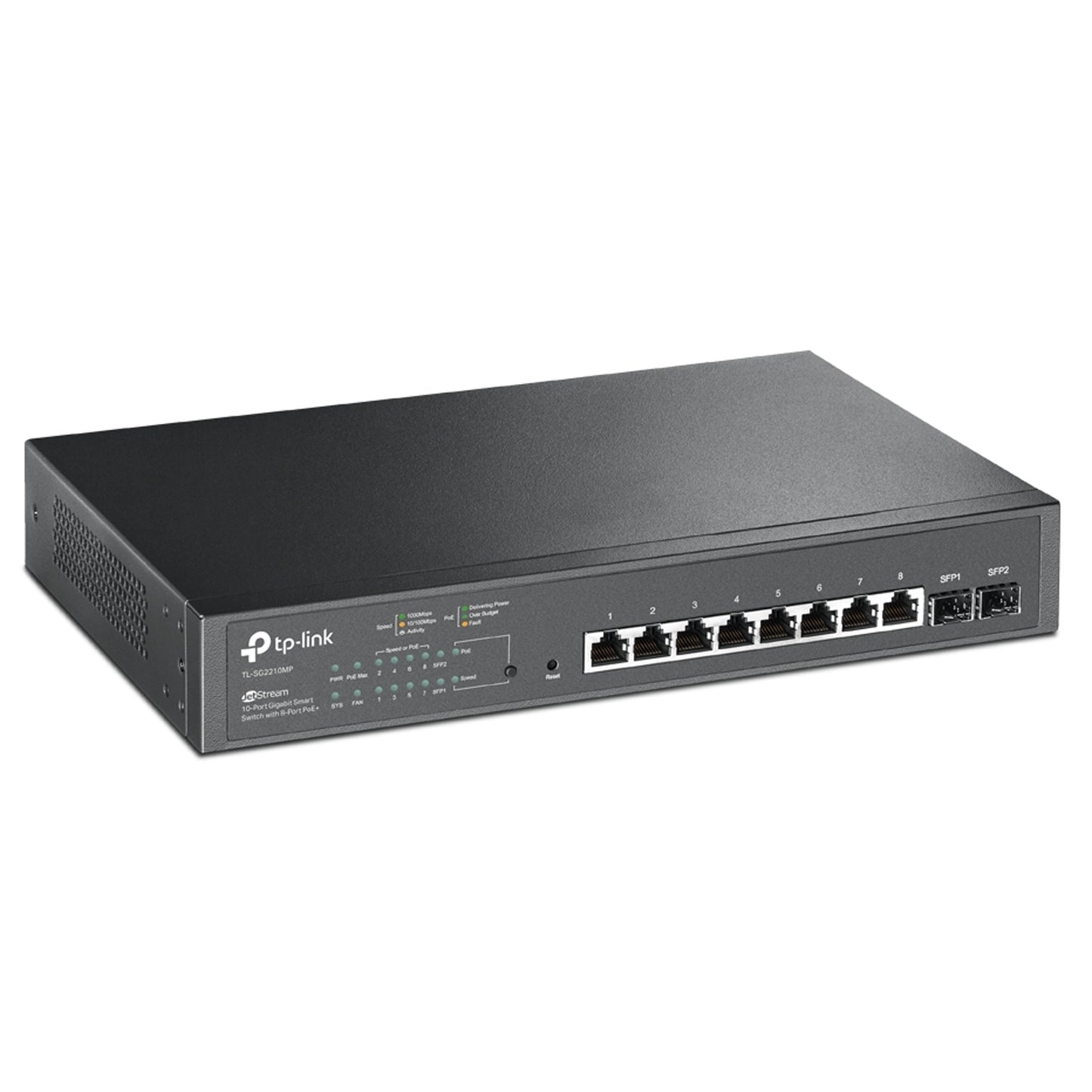 TP-Link JetStream 10-Port Gigabit Smart Switch with 8-Port PoE+ TL-SG2210MP