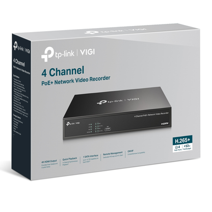 TP-Link VIGI 4 Channel PoE+ Network Video Recorder - 2 TB HDD VIGI NVR1004H-4P-2TB