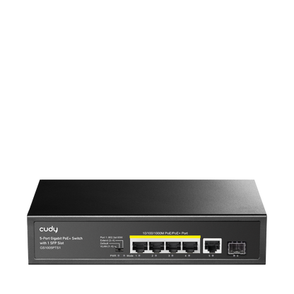 GS1005PTS1(5-Port Gigabit PoE+ Switch with 1 SFP Slot)