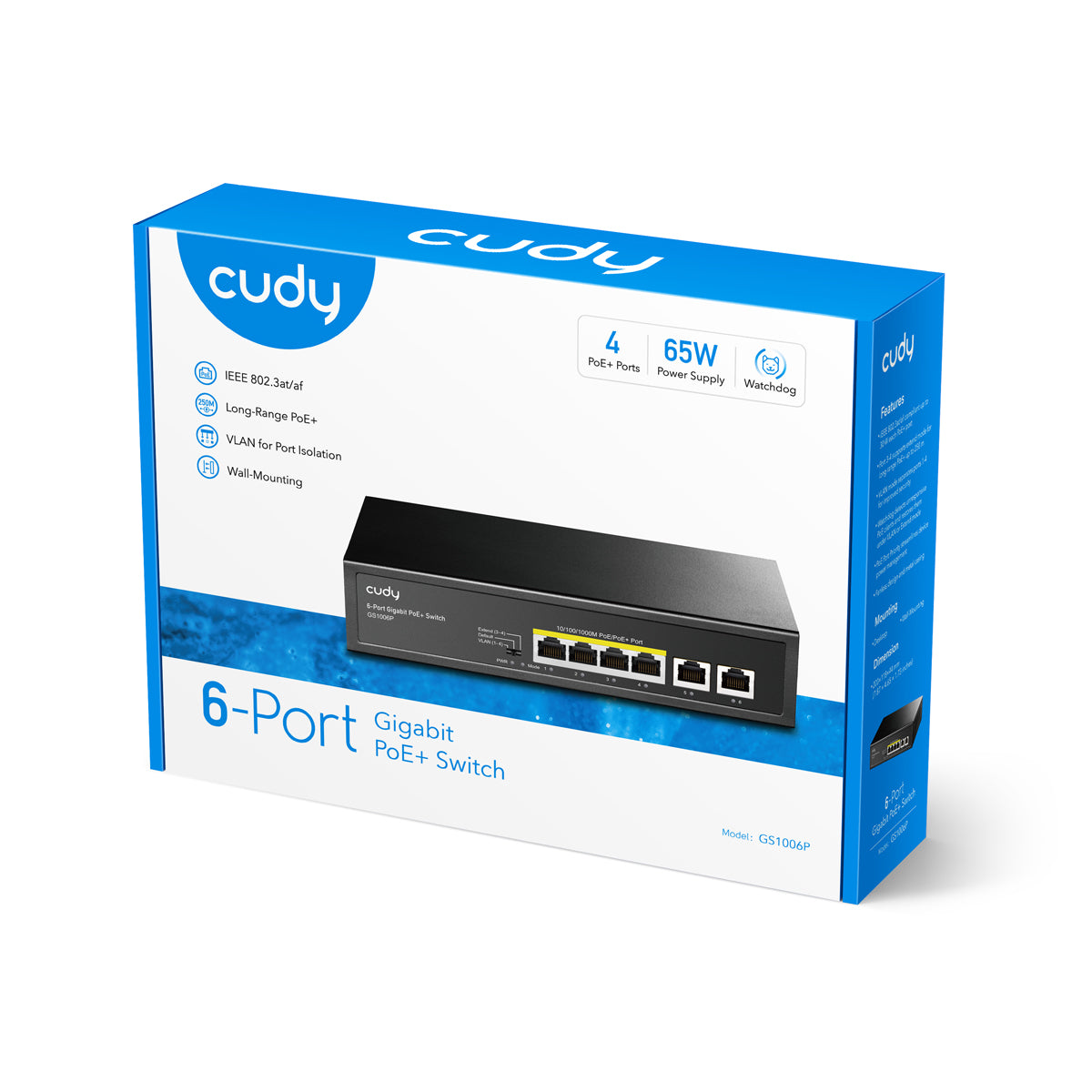 GS1006P(6-Port Gigabit PoE+ Switch)