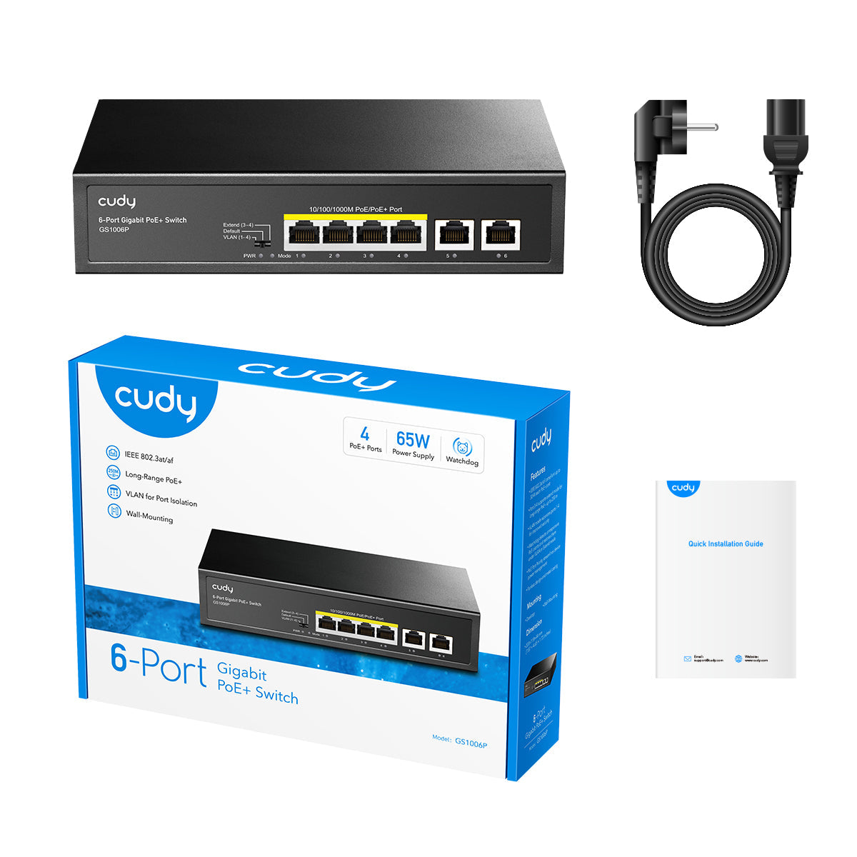 GS1006P(6-Port Gigabit PoE+ Switch)