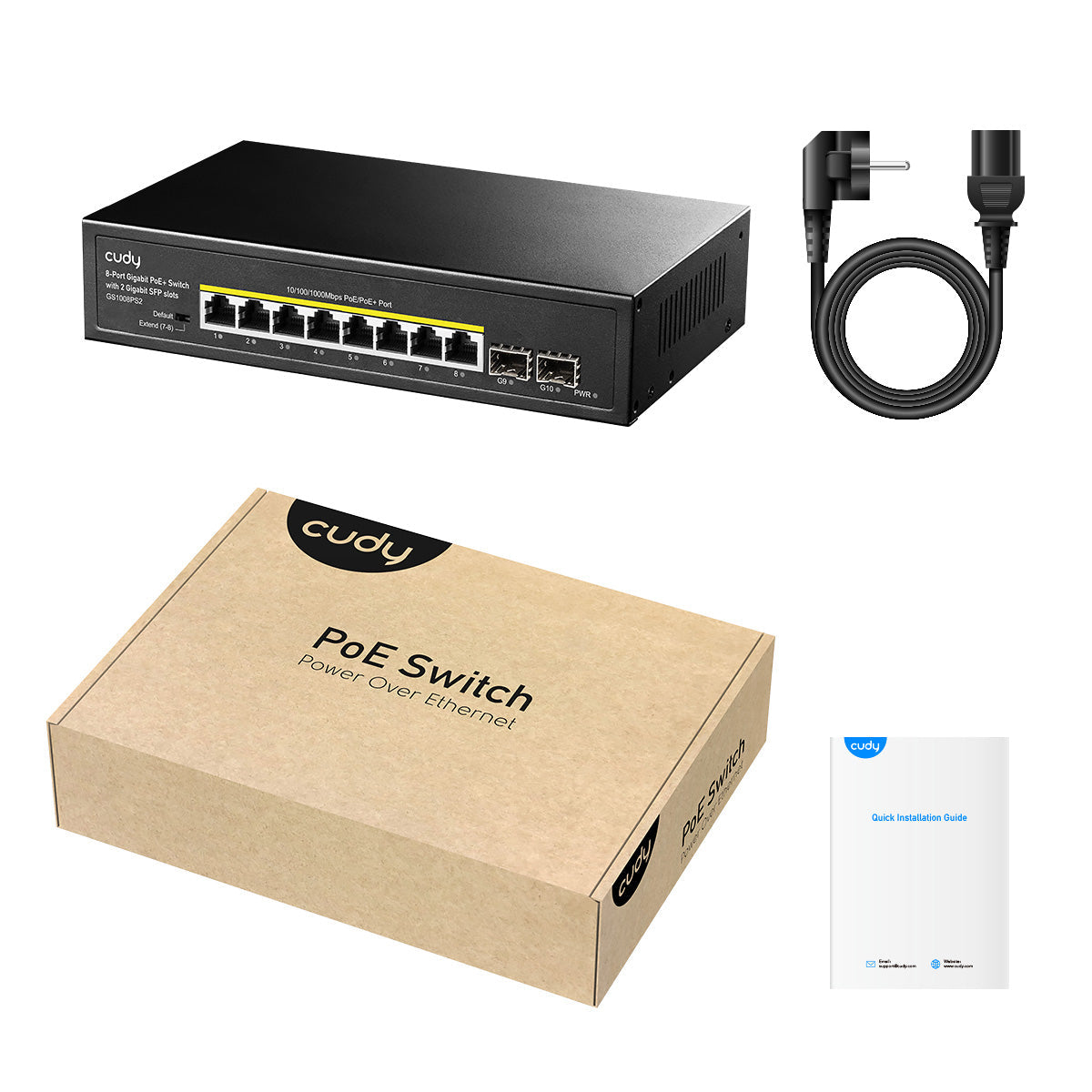 GS1008PS2(8-Port Gigabit PoE+ Switch with 2 Gigabit SFP Slots)