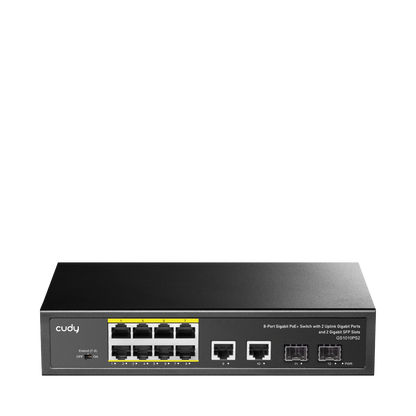 GS1010PS2(8-Port Gigabit PoE+ Switch with 2 GbE and 2 Gigabit SFP)