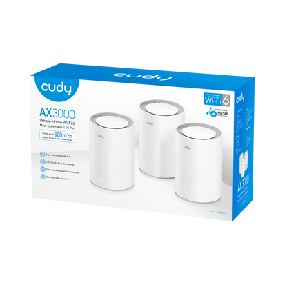 M3000(3-Pack)(AX3000 Wi-Fi 6 Mesh  2.5G Solution)
