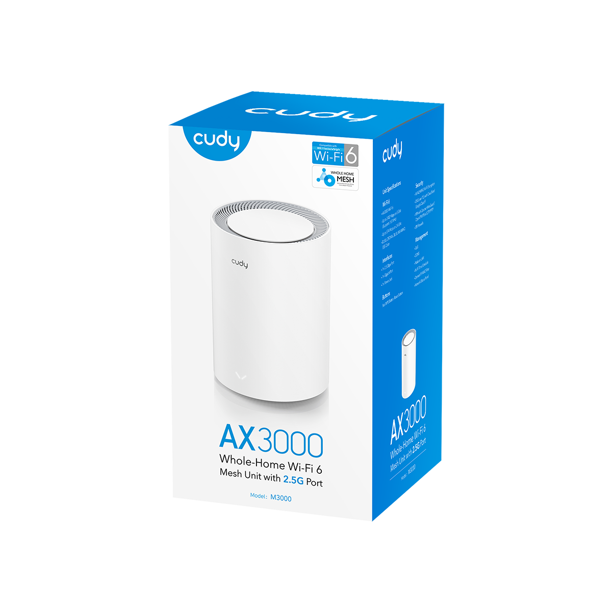 M3000(1-Pack)(AX3000 Wi-Fi 6 Mesh  2.5G Solution)