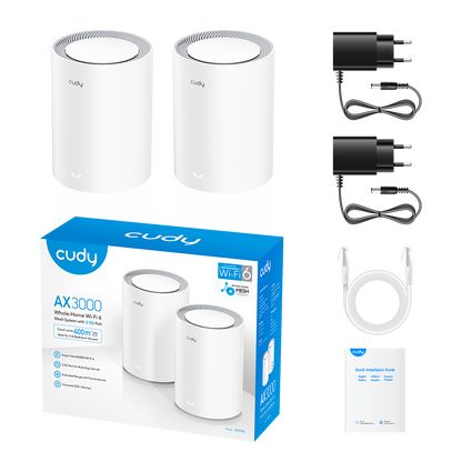 M3000(2-Pack)(AX3000 Wi-Fi 6 Mesh  2.5G Solution)