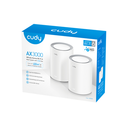 M3000(2-Pack)(AX3000 Wi-Fi 6 Mesh  2.5G Solution)