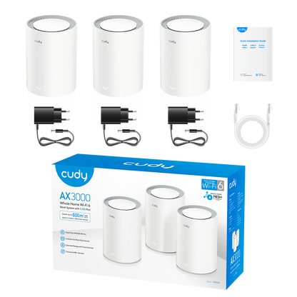 M3000(3-Pack)(AX3000 Wi-Fi 6 Mesh  2.5G Solution)