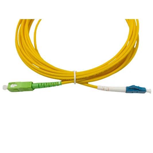 3m (10ft) Fiber Patch Cable, LC UPC to SC APC, Simplex, 1 Fiber, Single Mode (OS2), Riser (OFNR), 2.0mm, Tight-Buffered, Yellow (More Length) 2m(7ft) 3m(10ft) 5m(16ft) and customized.